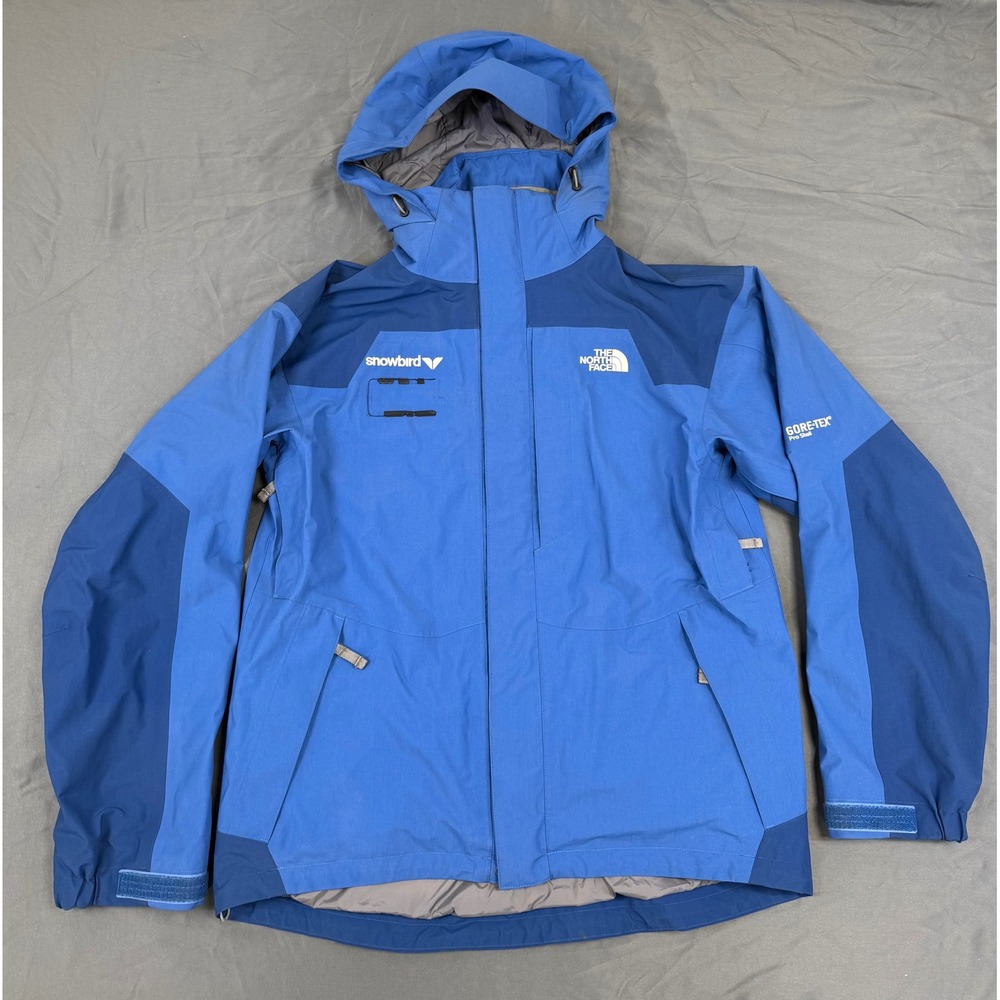 The North Face Mens Gore-Tex Pro Shell Snowbird Ski Jacket Blue Medium Hooded